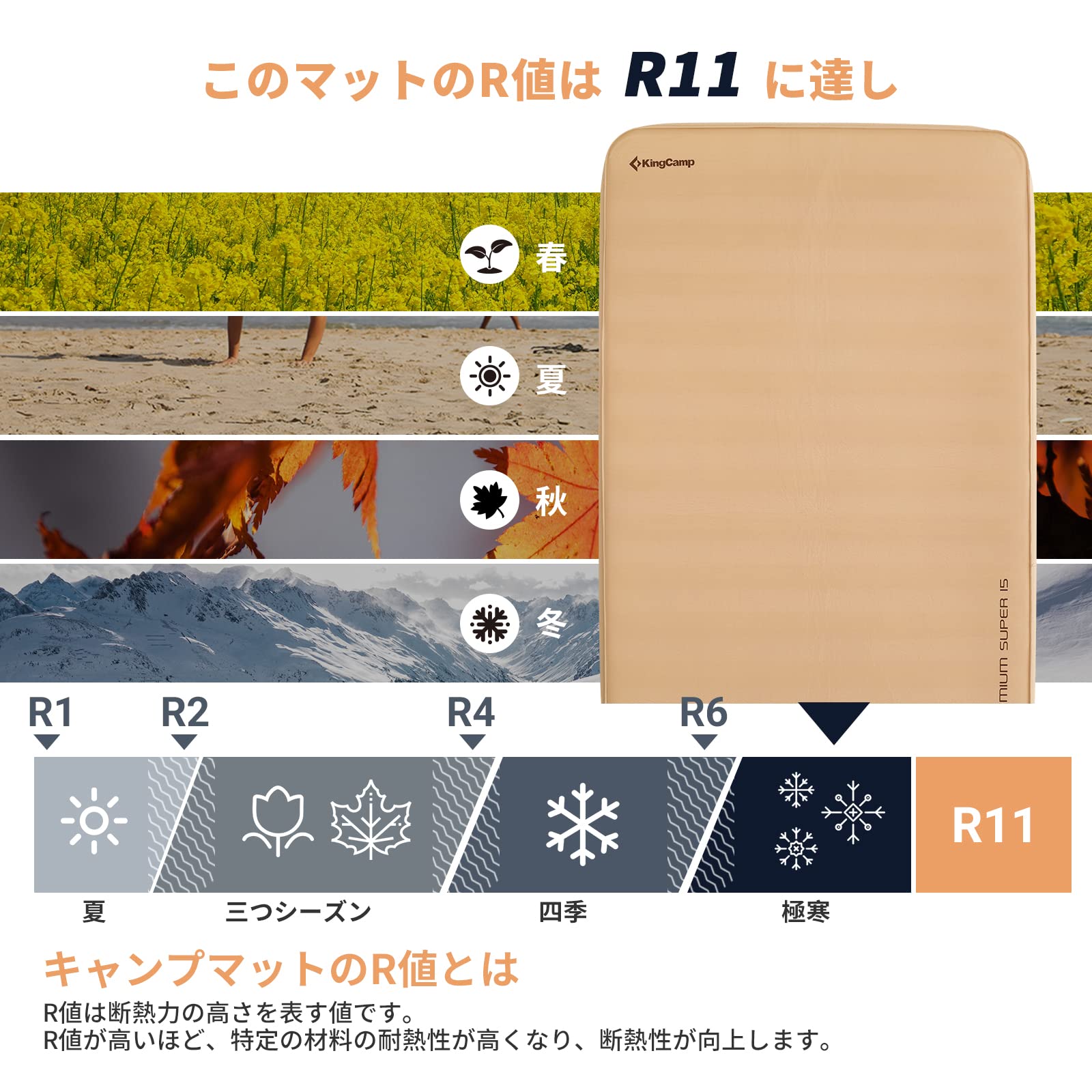 KingCamp インフレーターマットキャンプマット極厚15cm