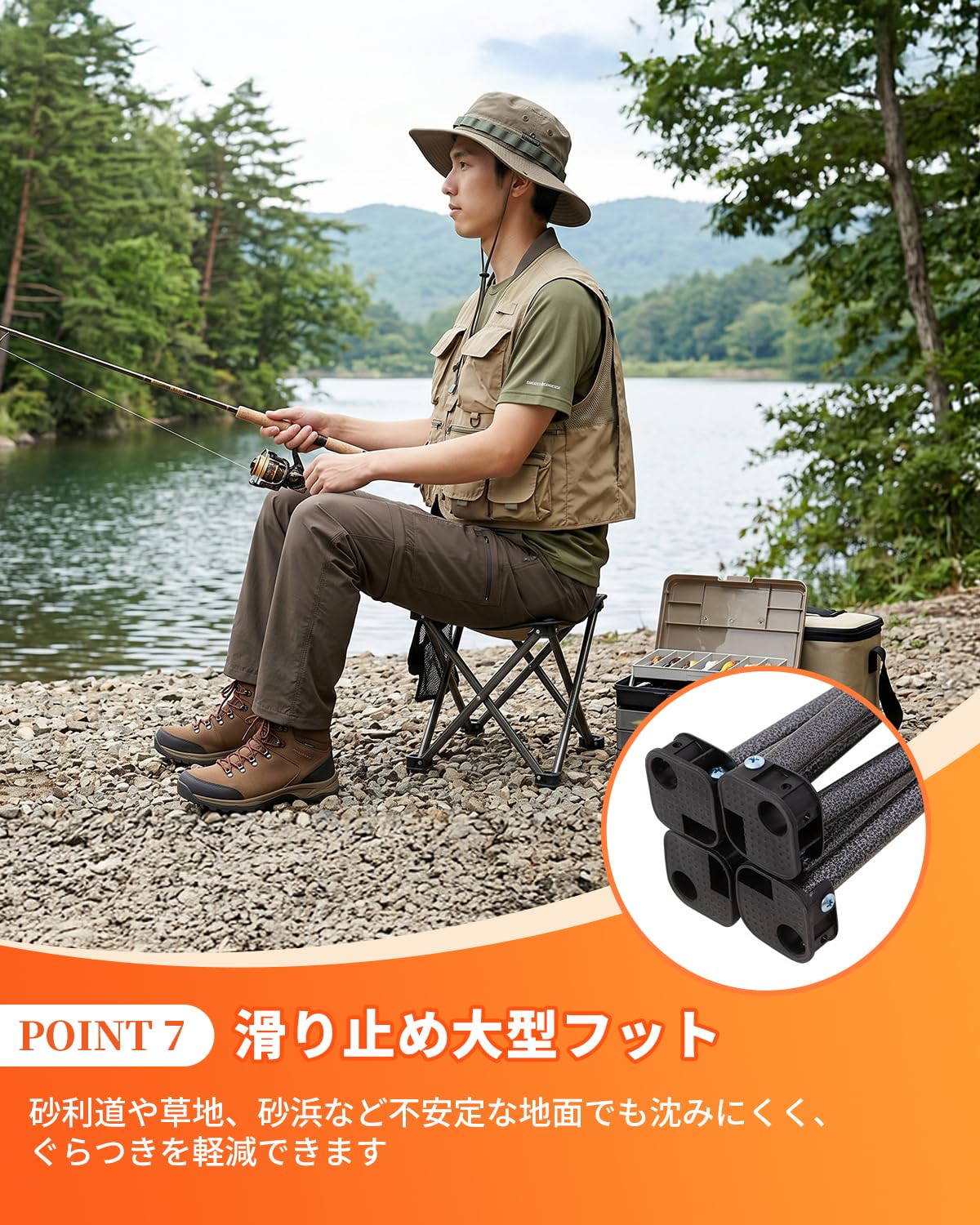 【2026 NEW】KingCamp MINI STOOL 折りたたみチェア 1秒開閉 軽量コンパクト (収納袋なし)