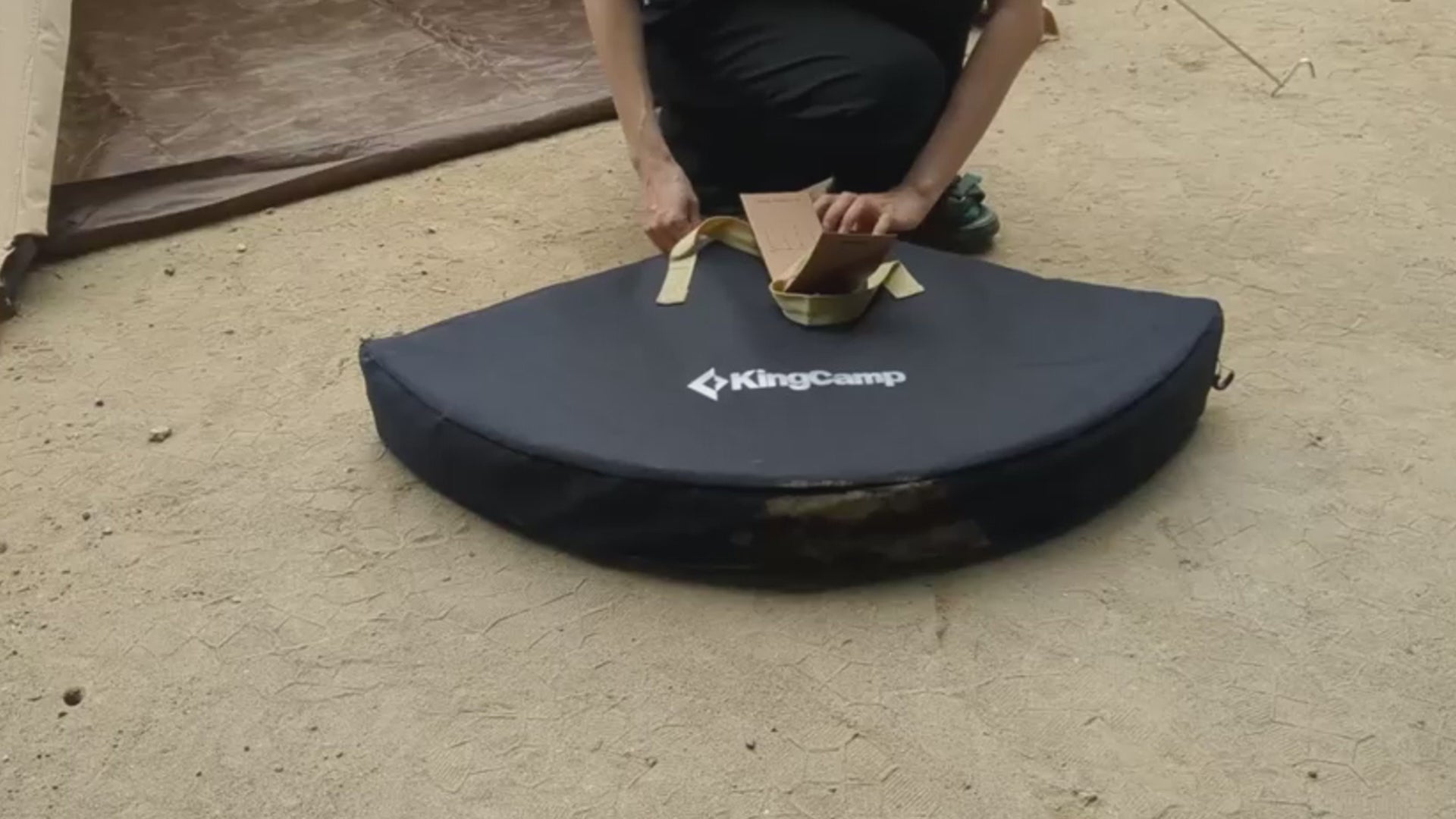 ワンポールテントテーブル 95x40×30～40cm 丸型 KC2017