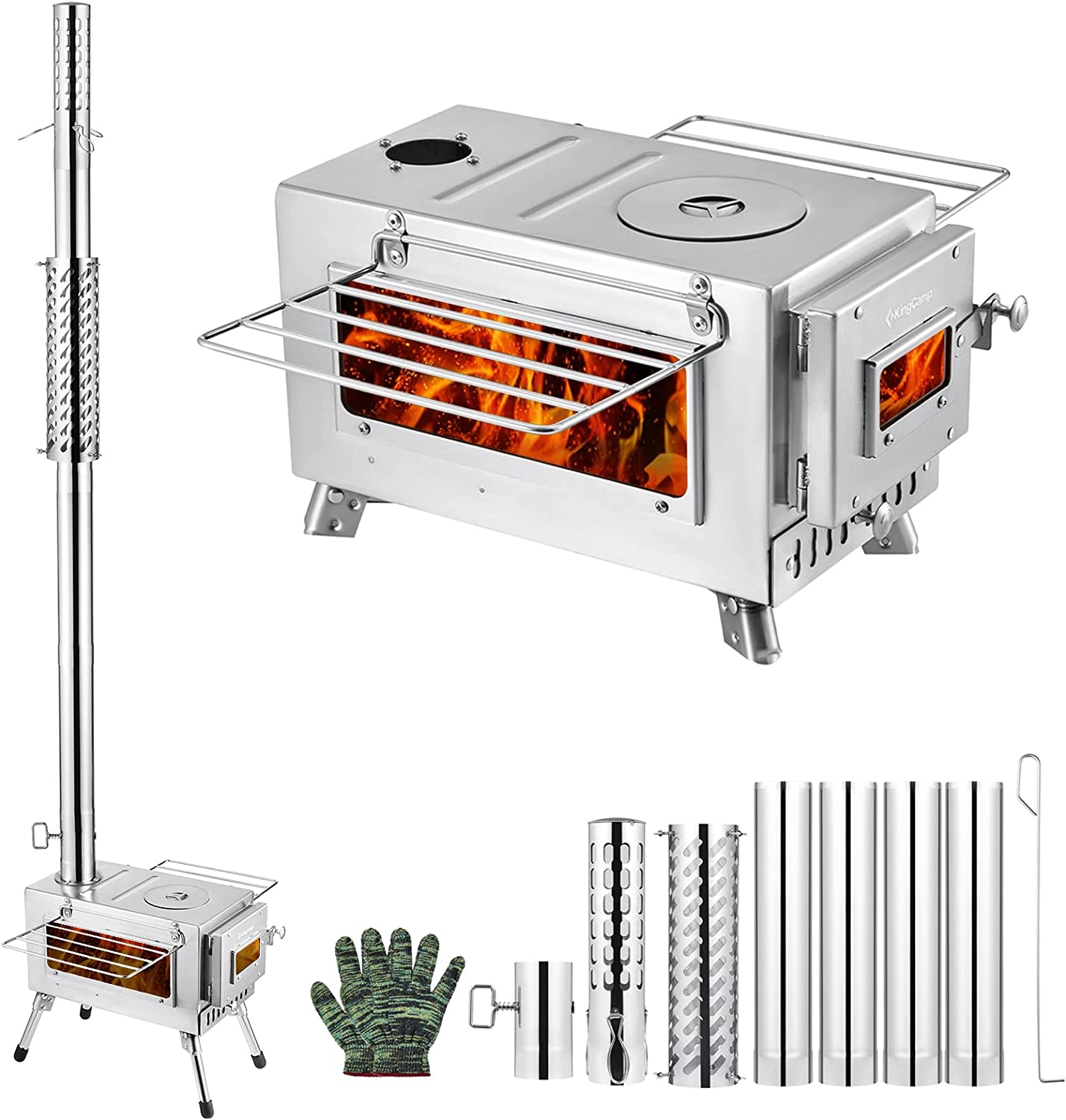 King Camp薪ストーブ KingCamp Surefire Stove S for Tent: Portable, Durable, and