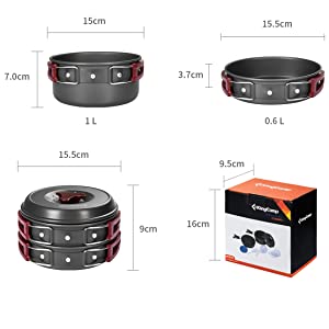 アルミ製クッカーセット １～２人用 KP3910