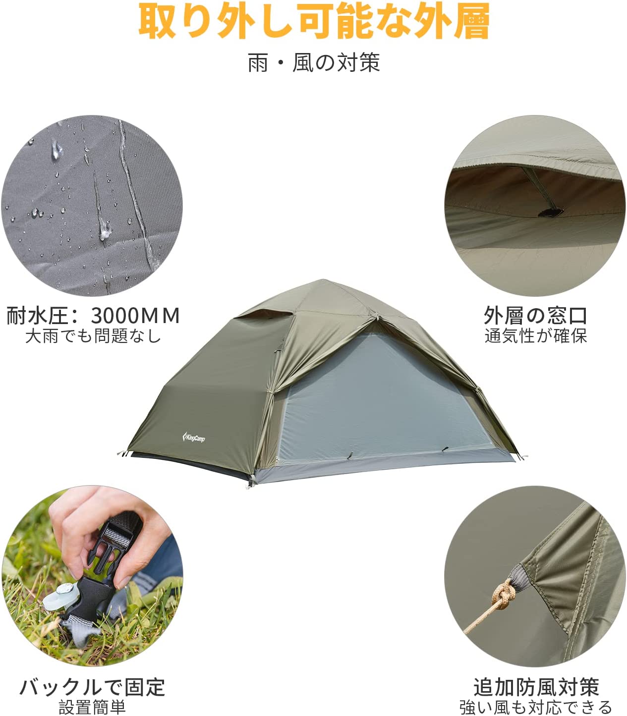 ワンタッチテント 280m×210×156cm  KT2305