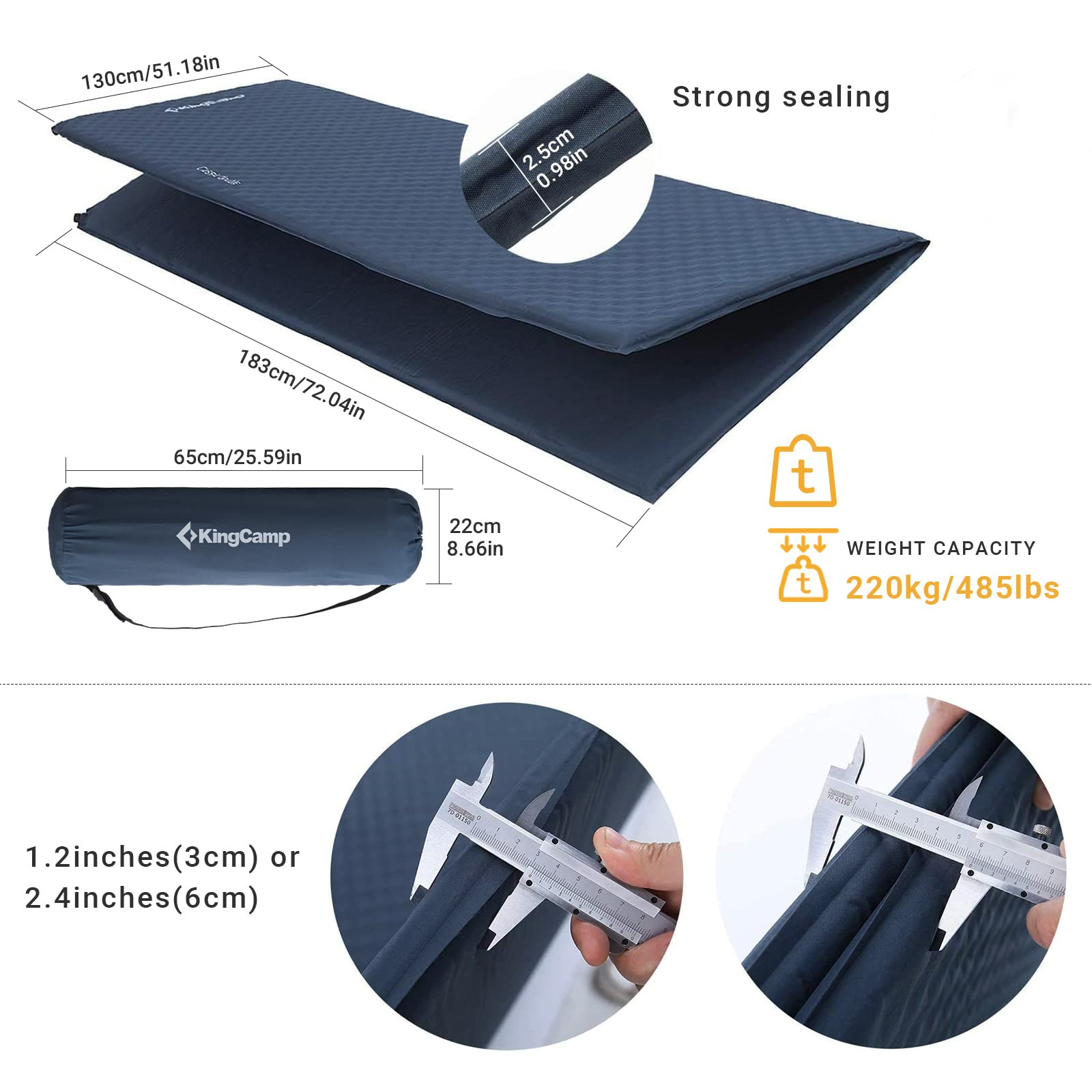 エアーマット 2人 自動膨張式 KM3538