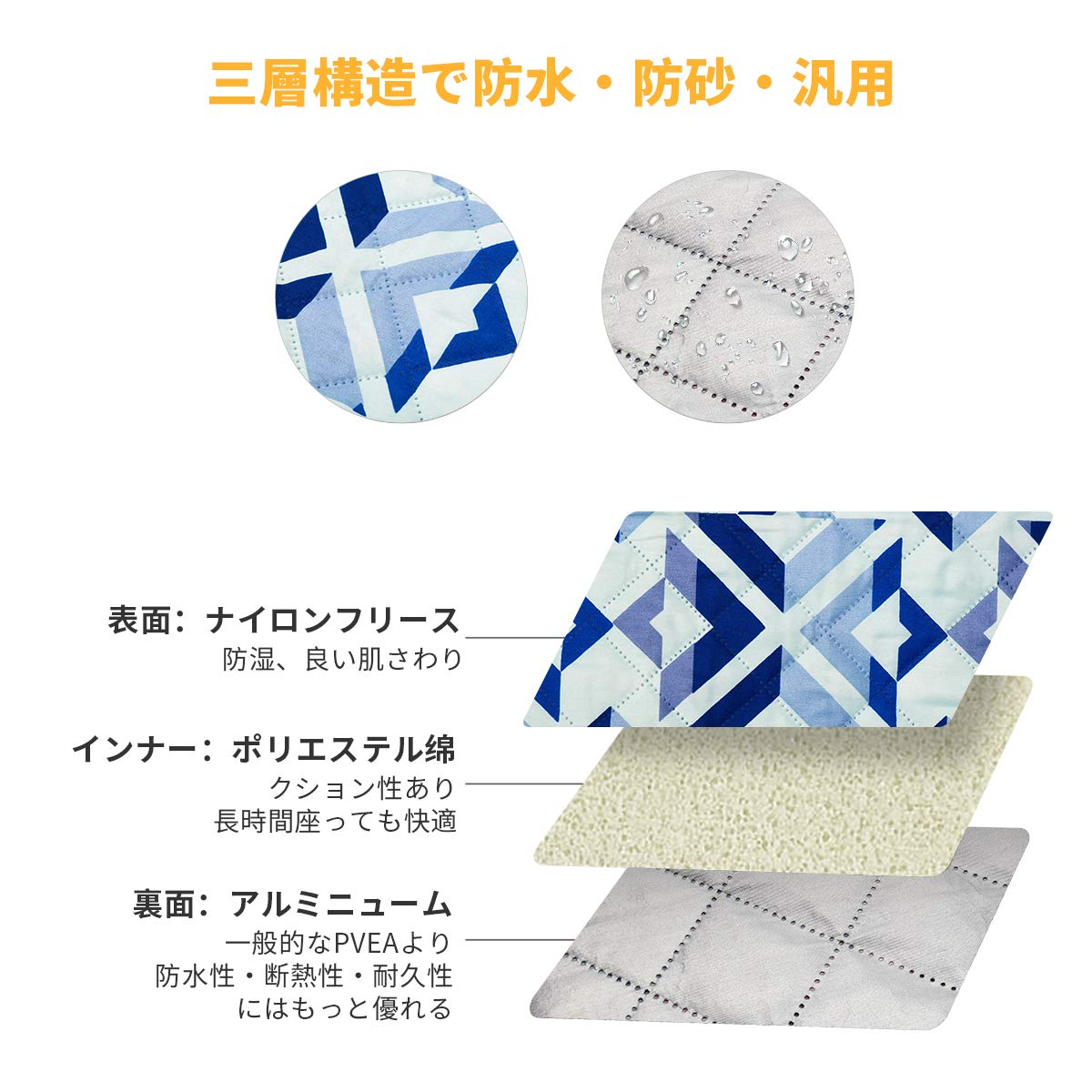 レジャーシート 200x200cm/300x300cm KP2003-KP2006