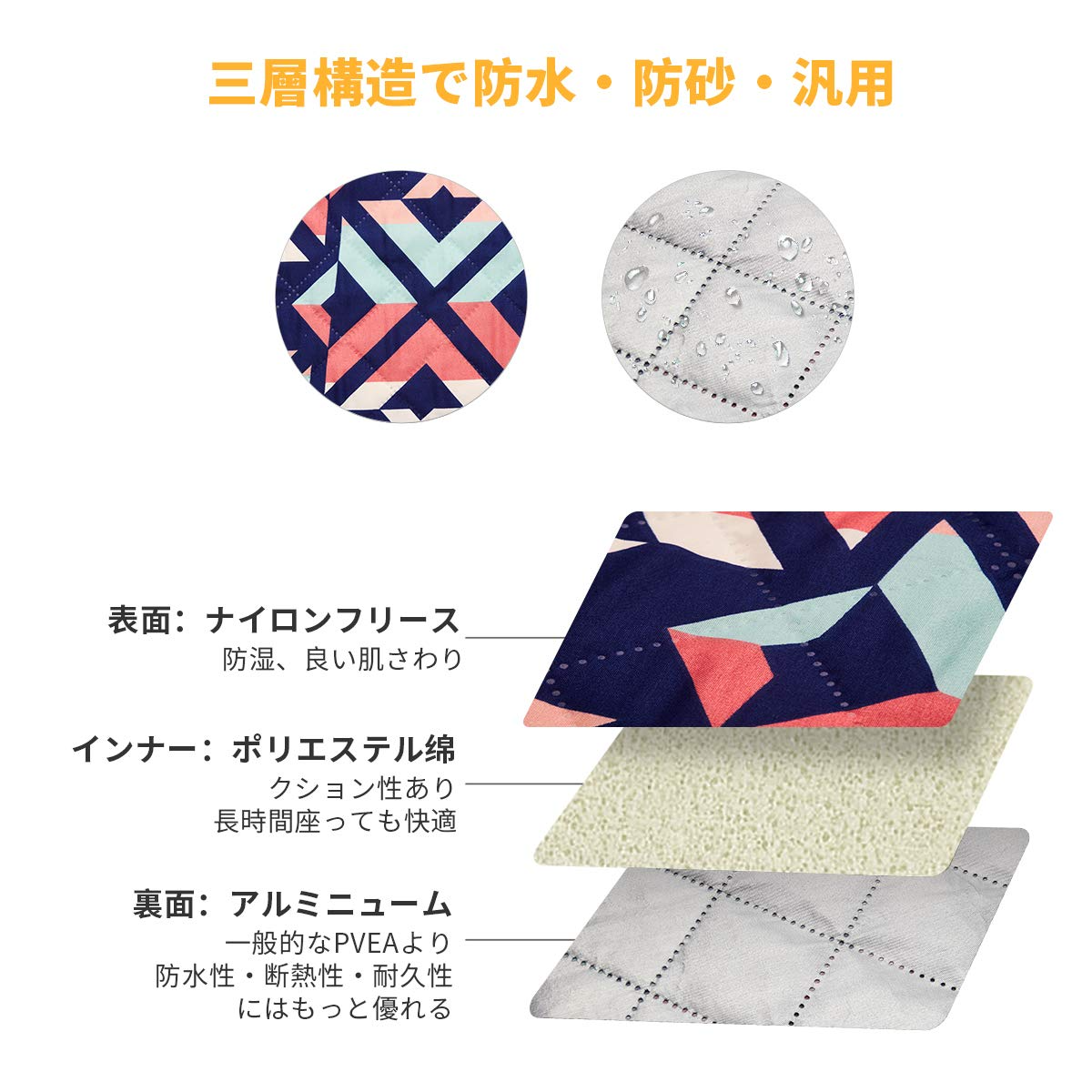 【色: ブルー】KingCamp レジャーシート 大判4サイズ 200x200c 色: ブルー】KingCamp レジャーシート 大判4サイズ 200x200cの