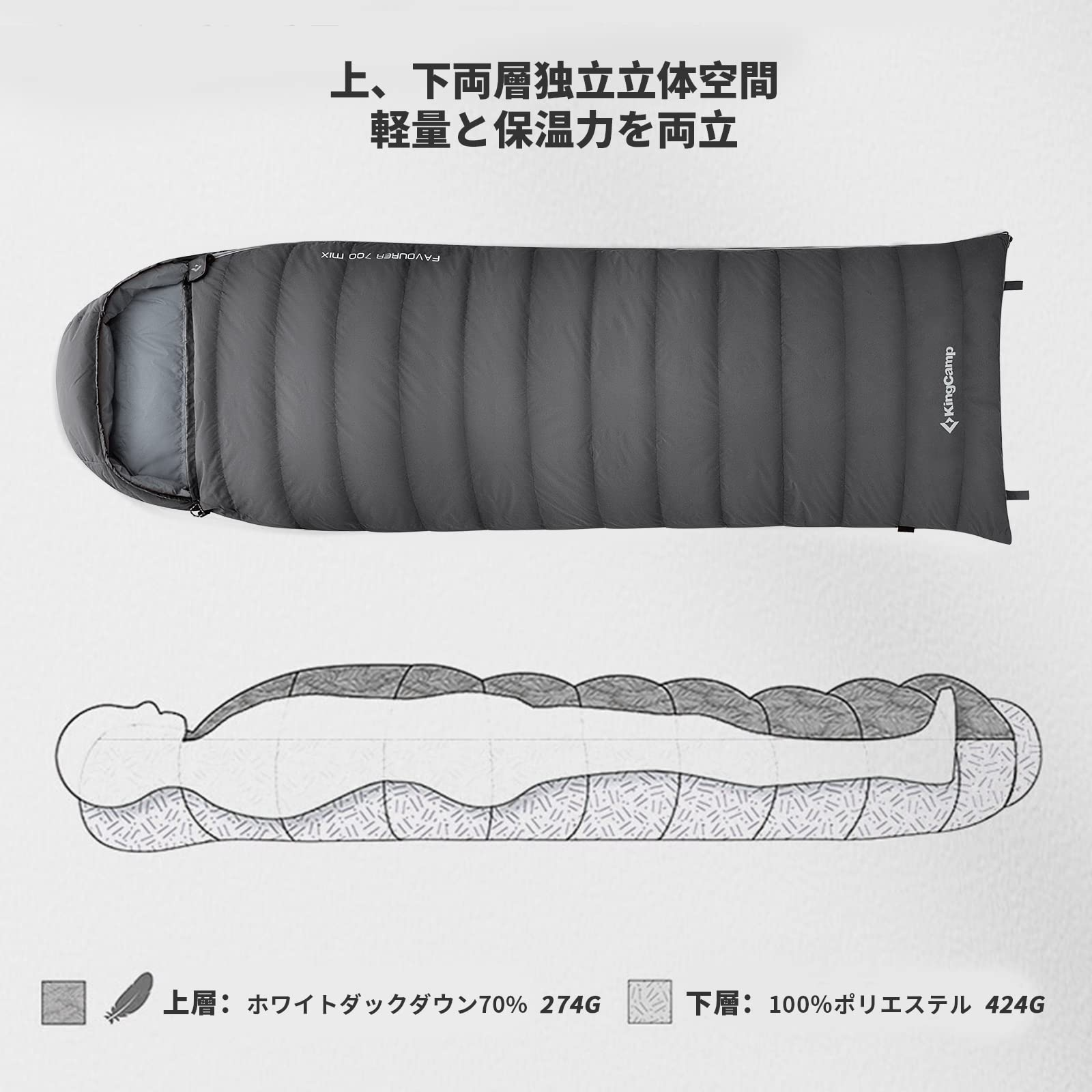 寝袋 220×75cm KS2209