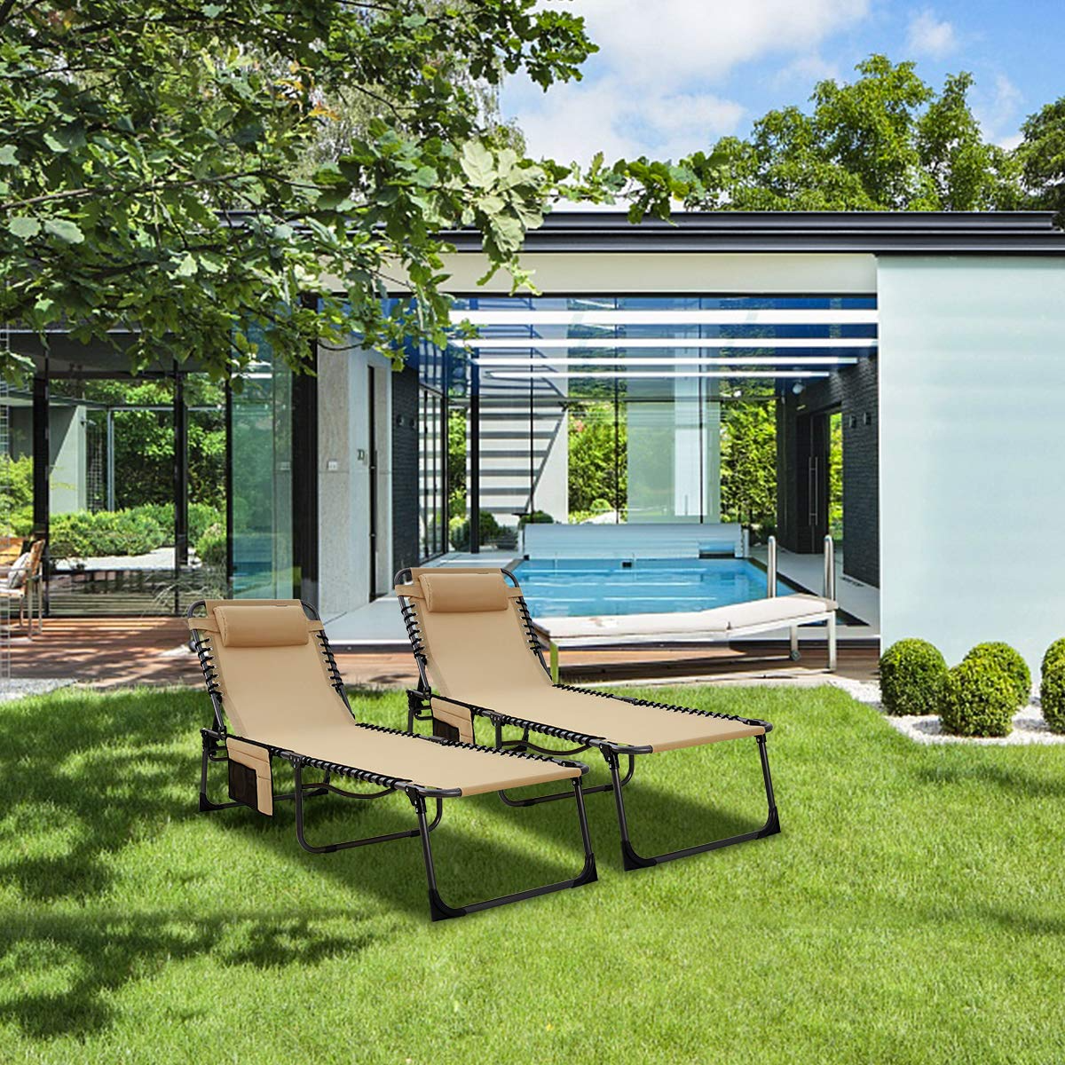 リクライニングチェア 190×60×34/37cm KC2019